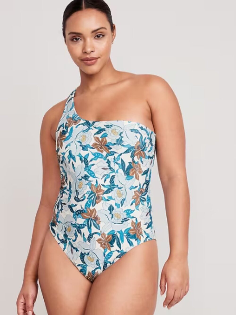 NWT Old Navy Women’s One Piece One Shoulder Floral Swimsuit Sz XL